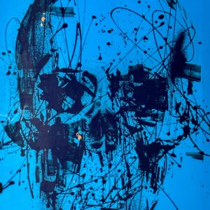 Steve Locatelli, Skull, 100x65 cm, acrylic on transparent vinyl, original